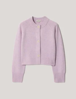 Pure Wool Crew Neck Cropped Cardigan