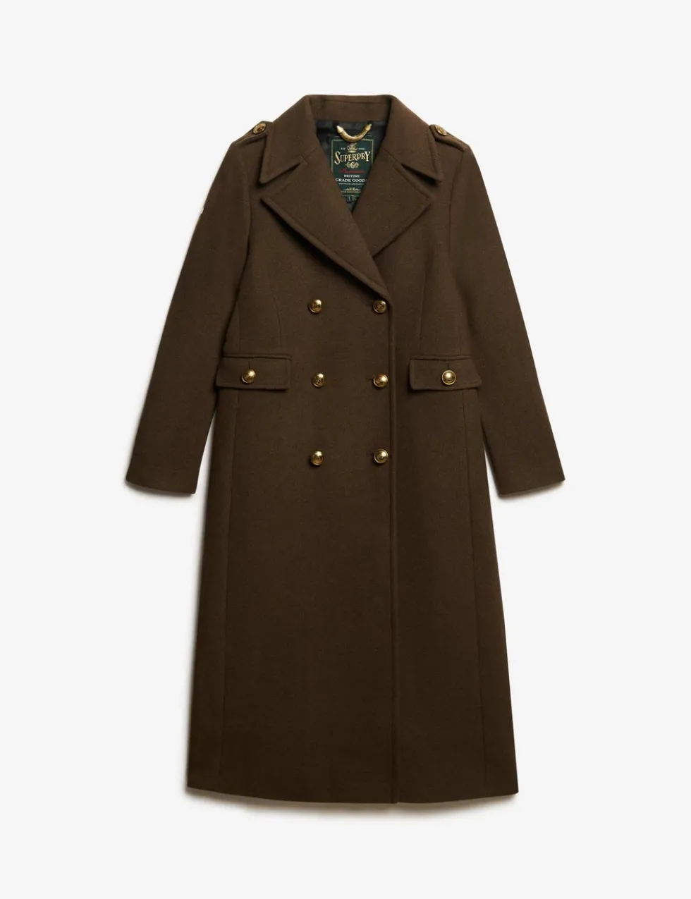 Pure Wool Double Breasted Longline Coat