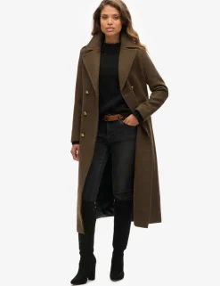 Pure Wool Double Breasted Longline Coat
