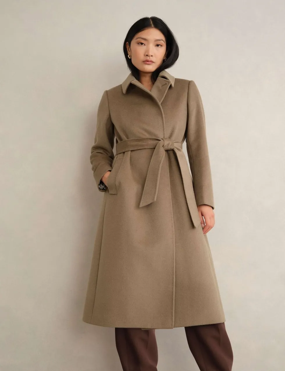 Pure Wool Double Breasted Trench Coat
