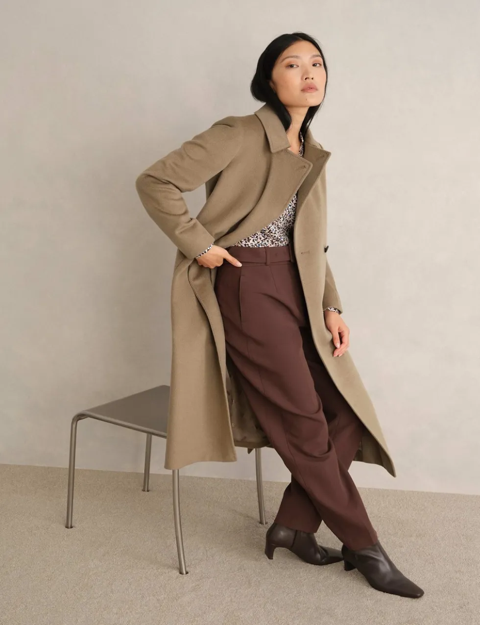 Pure Wool Double Breasted Trench Coat