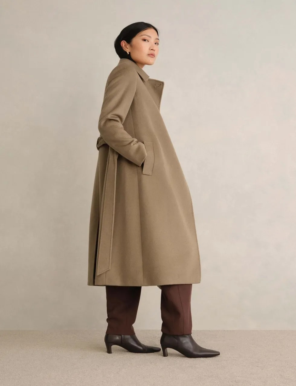 Pure Wool Double Breasted Trench Coat