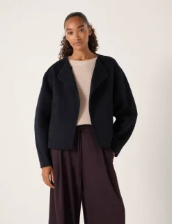 Pure Wool Double Faced Collarless Jacket