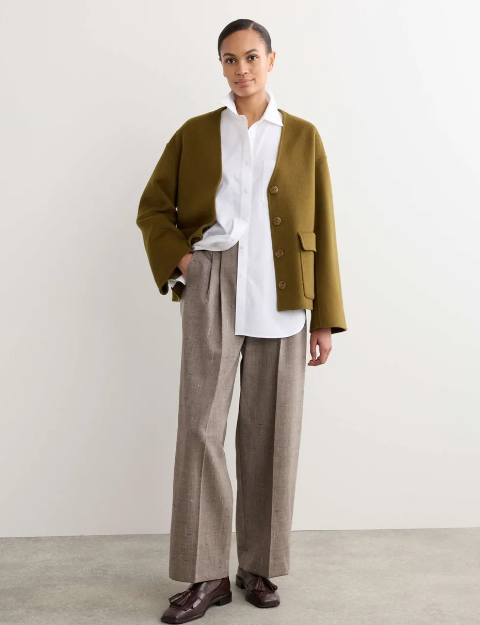Pure Wool Double-Faced Short Jacket