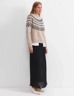 Pure Wool Fair Isle Funnel Neck Jumper
