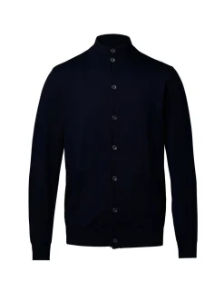 Pure Wool Funnel Neck Cardigan