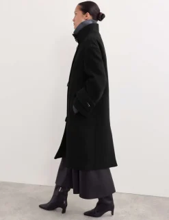 Pure Wool Funnel Neck Duffle Coat