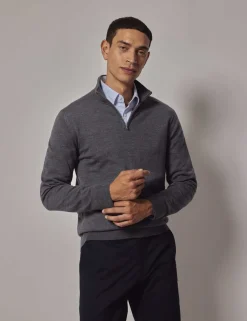 Pure Wool Half Zip Jumper