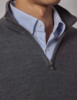 Pure Wool Half Zip Jumper