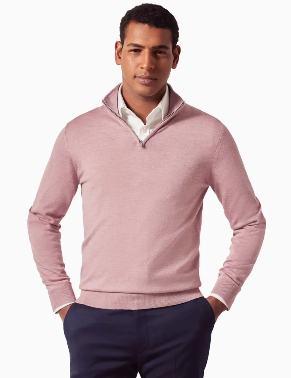 Pure Wool Half Zip Jumper