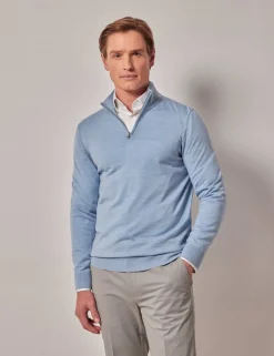 Pure Wool Half Zip Jumper