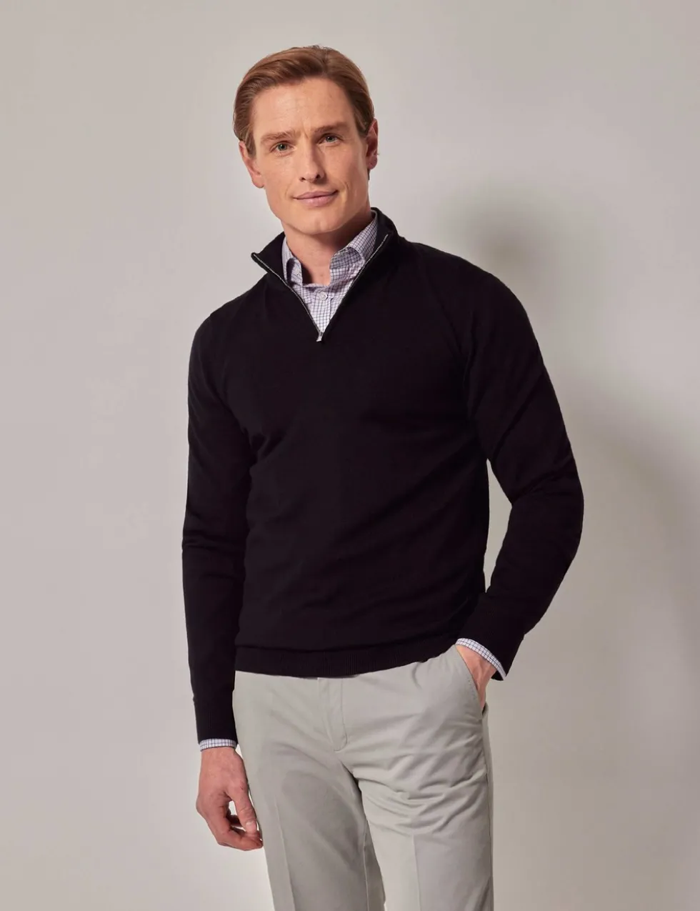 Pure Wool Half Zip Jumper
