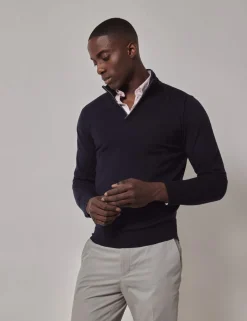 Pure Wool Half Zip Jumper