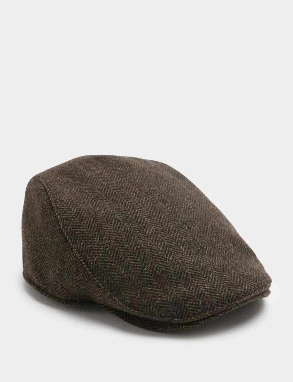Pure Wool Herringbone Flat Cap