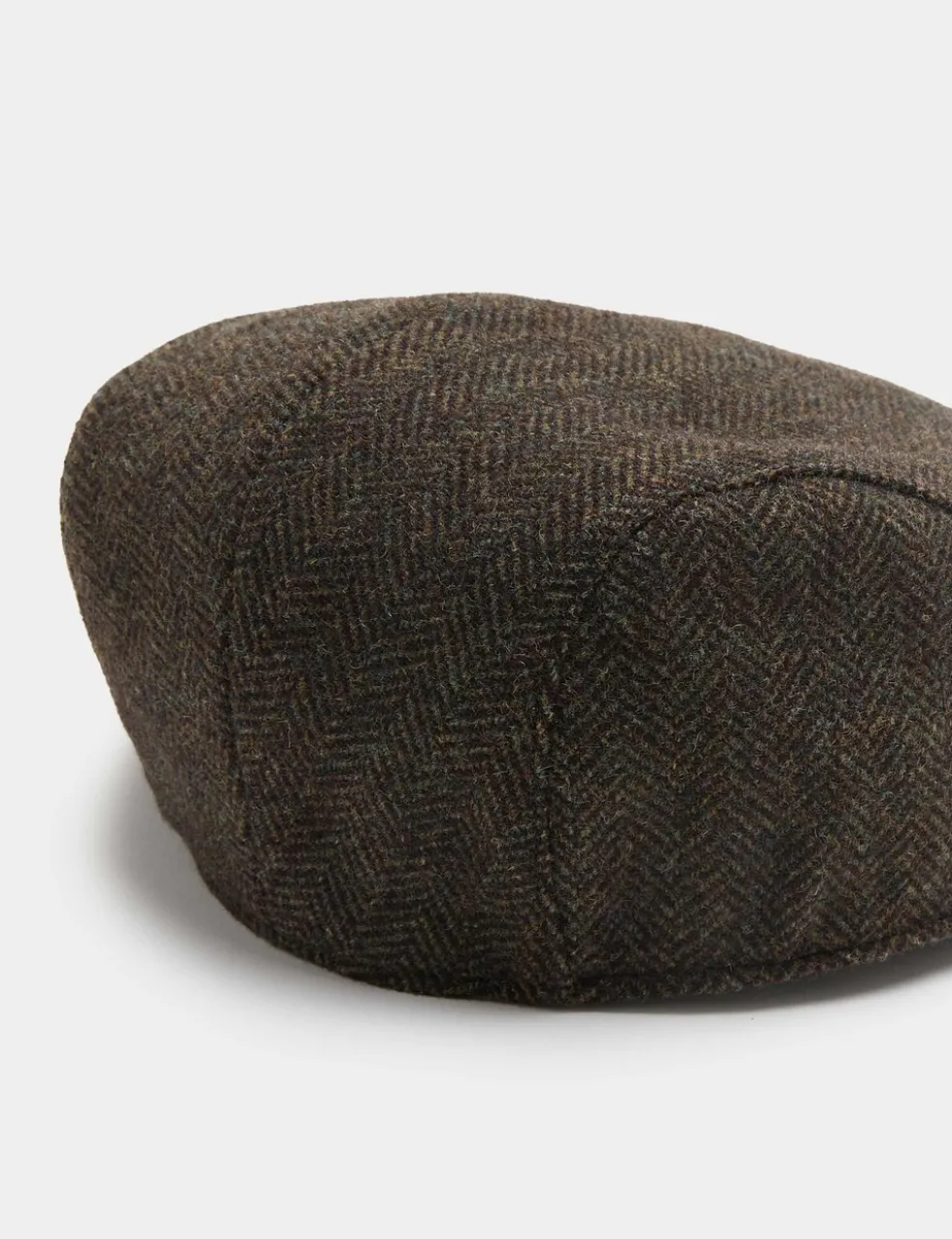 Pure Wool Herringbone Flat Cap