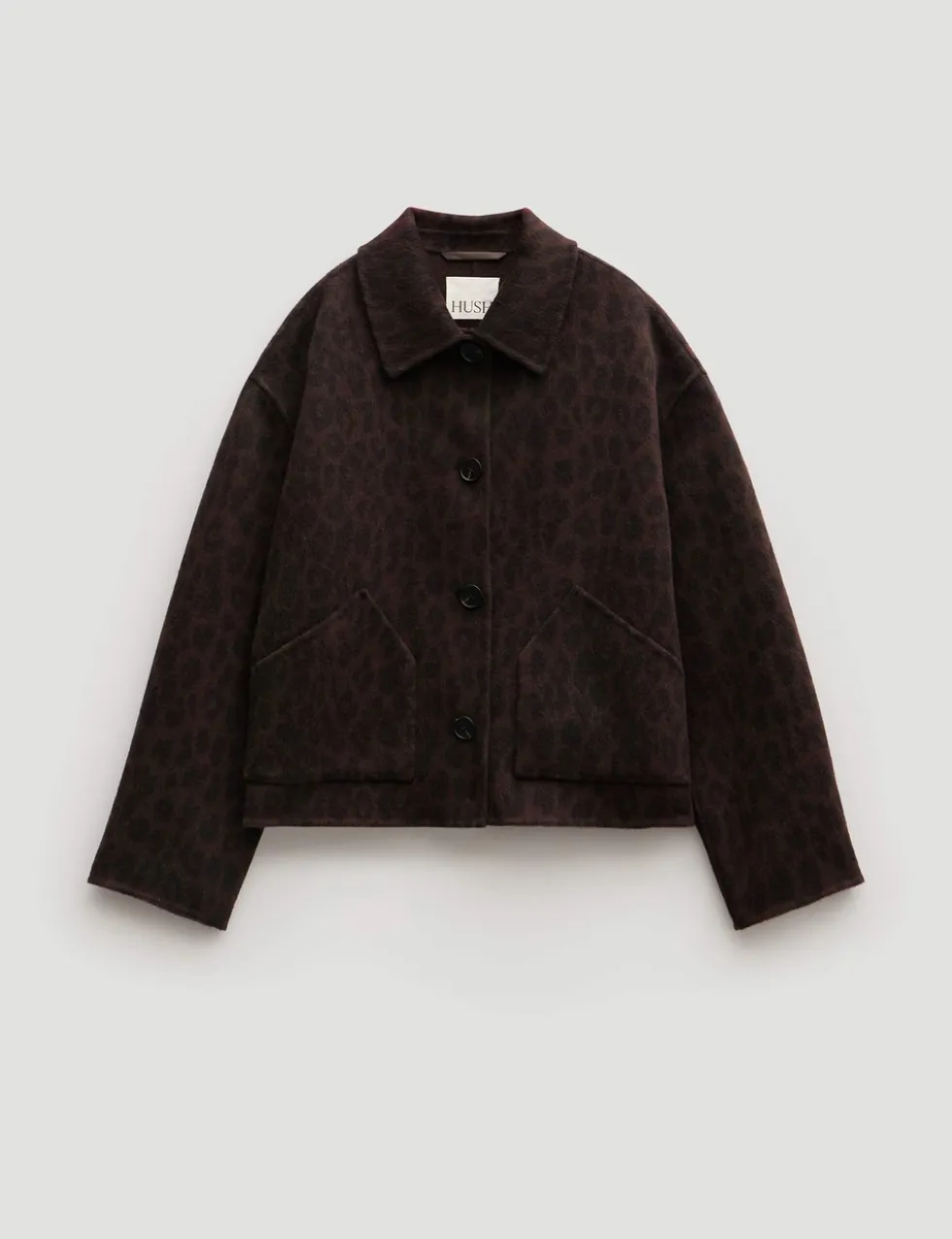 Pure Wool Leopard Print Double Faced Jacket
