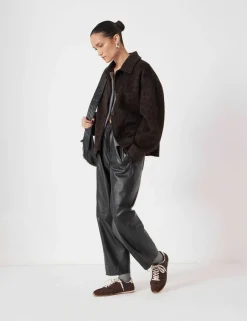 Pure Wool Leopard Print Double Faced Jacket