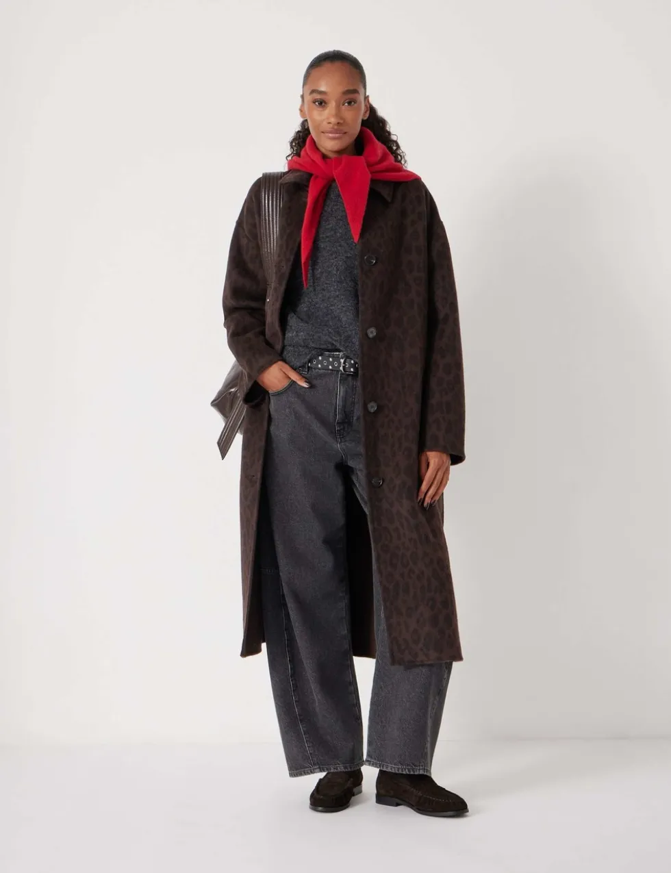 Pure Wool Leopard Print Double Faced Coat