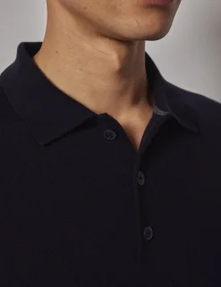 Pure Wool Long Sleeve Polo Shirt