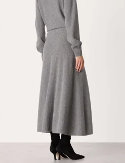 Pure Wool Midi A-Line Skirt