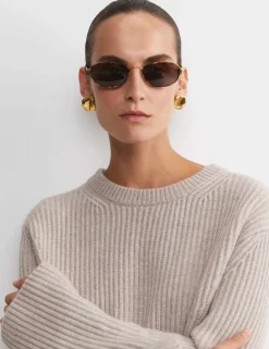 Pure Wool Ribbed Crew Neck Relaxed Jumper