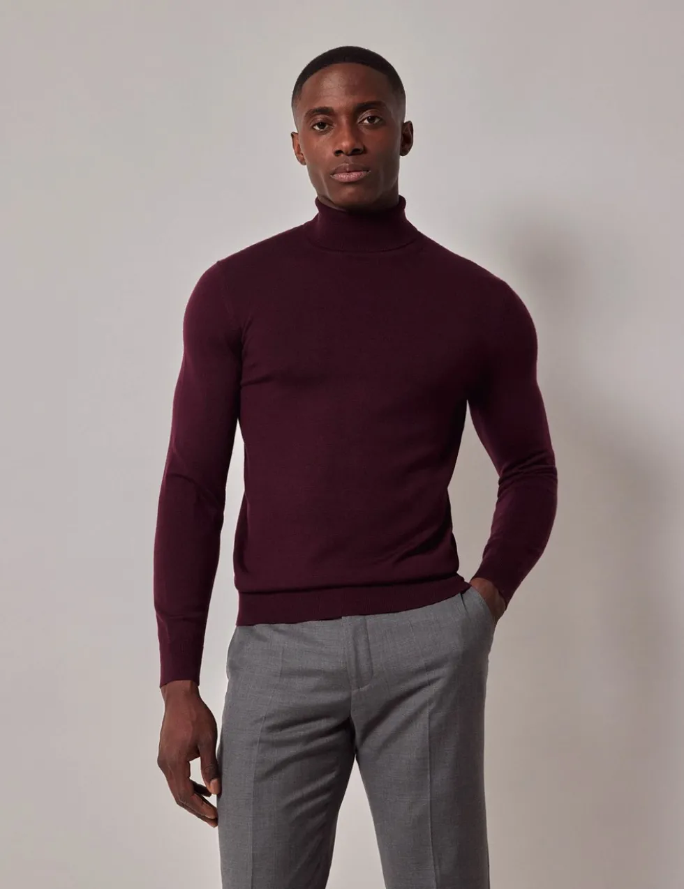Pure Wool Roll Neck Jumper