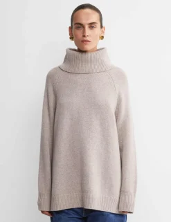 Pure Wool Roll Neck Relaxed Jumper