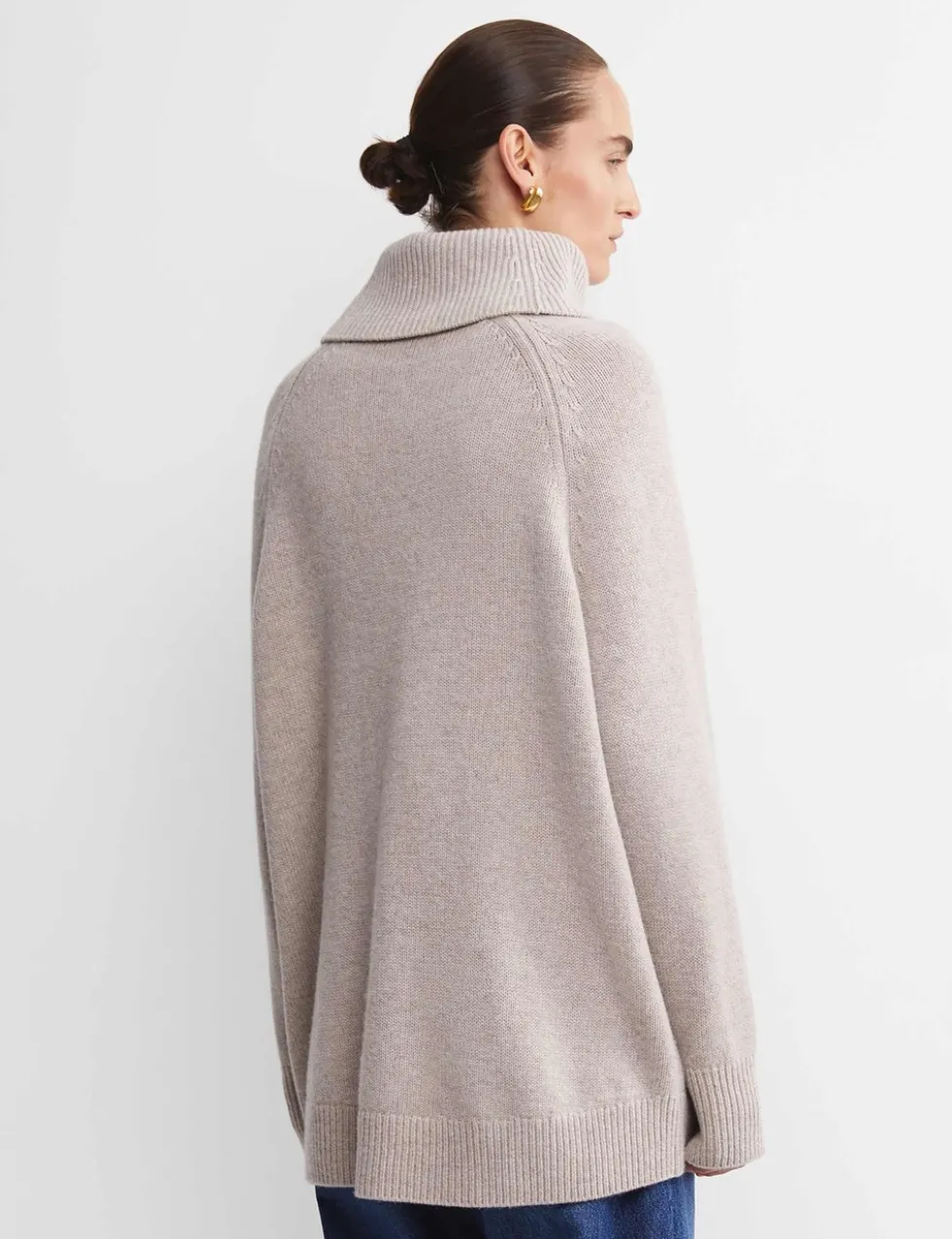 Pure Wool Roll Neck Relaxed Jumper