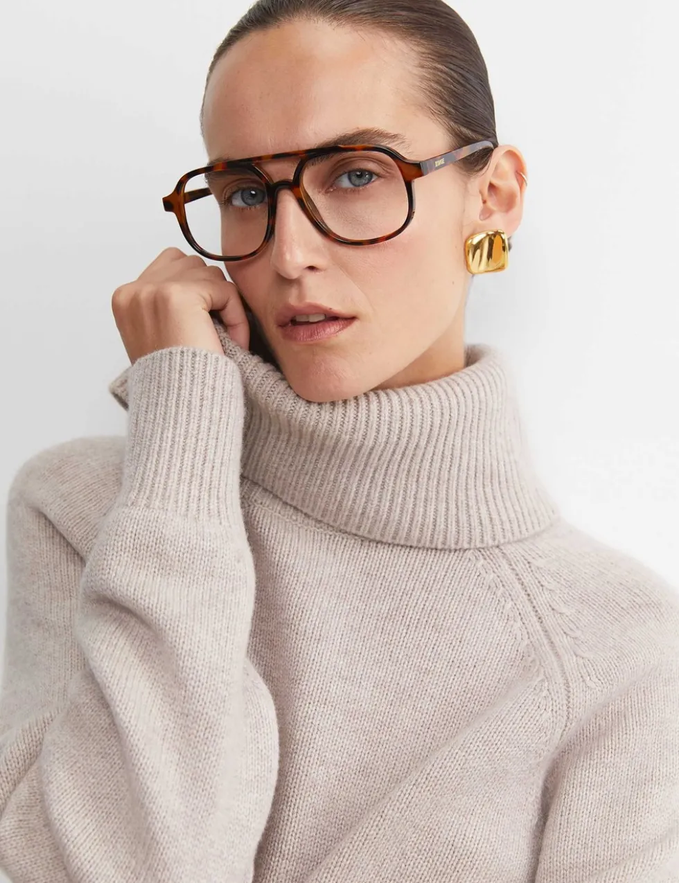 Pure Wool Roll Neck Relaxed Jumper