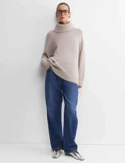 Pure Wool Roll Neck Relaxed Jumper