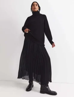 Pure Wool Roll Neck Relaxed Jumper