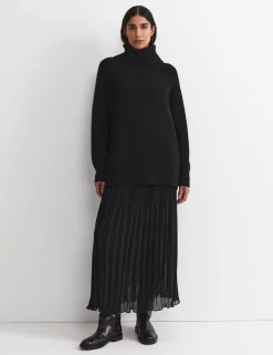 Pure Wool Roll Neck Relaxed Jumper