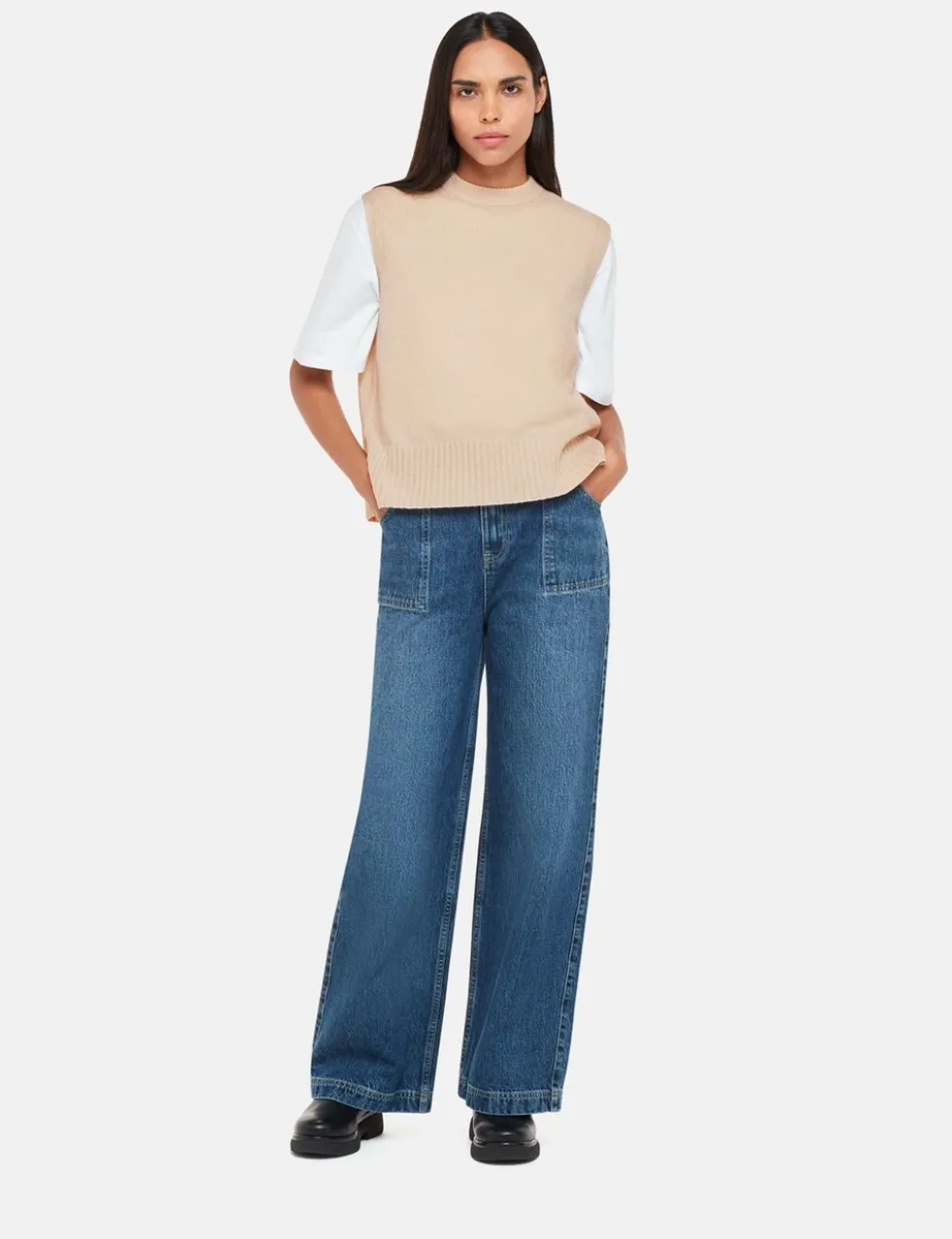 Pure Wool Split Hem Knitted Vest Top