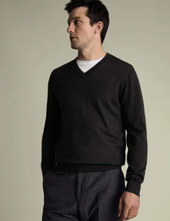Pure Wool V-Neck Jumper