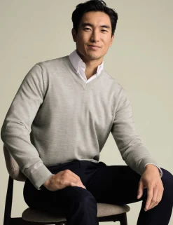 Pure Wool V-Neck Jumper