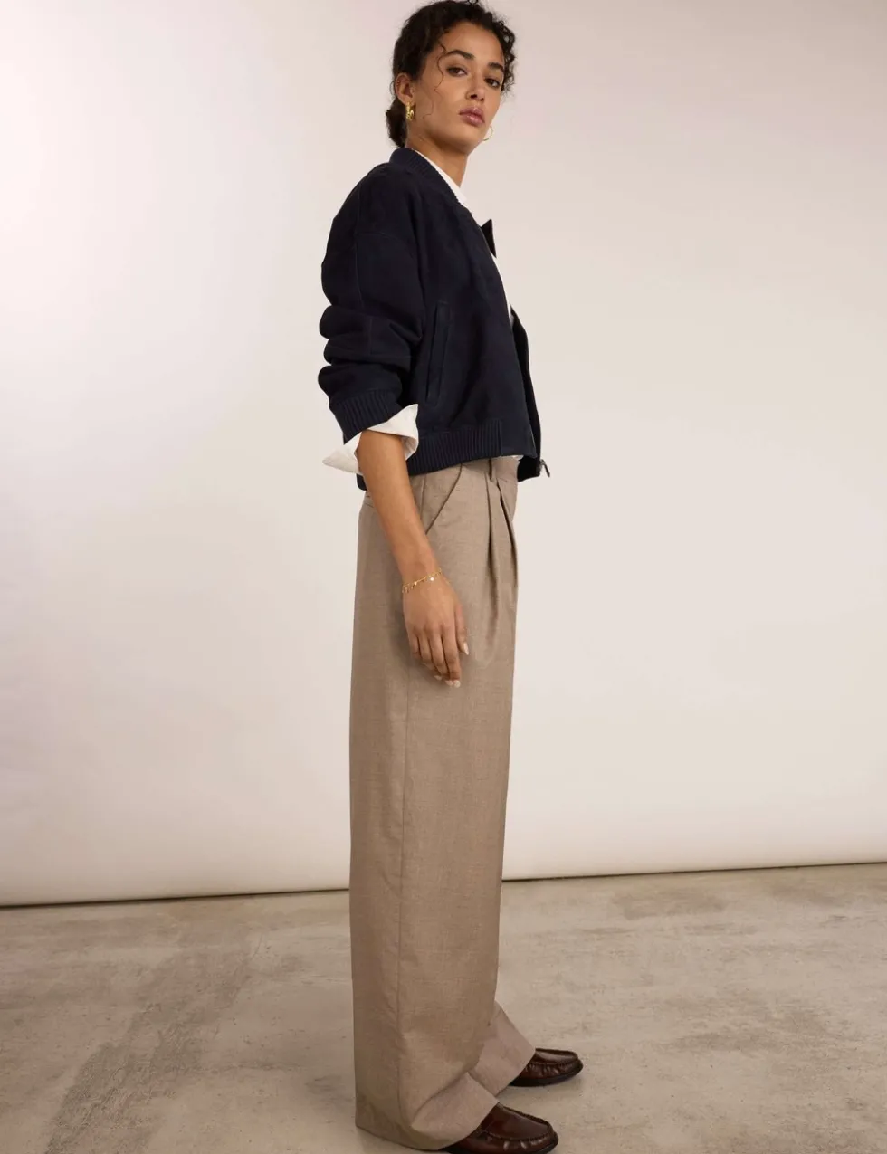 Pure Wool Wide Leg Trousers