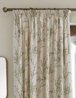 Pussy Willow Pure Cotton Pencil Pleat Curtains