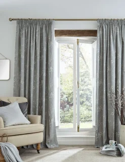 Pussy Willow Pure Cotton Pencil Pleat Curtains