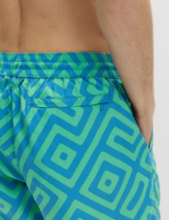Quick Dry Geometric Print Swim Shorts