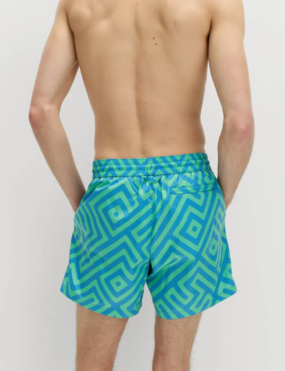 Quick Dry Geometric Print Swim Shorts
