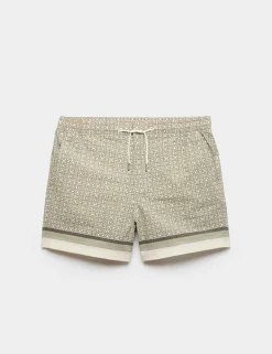 Quick Dry Geometric Print Swim Shorts