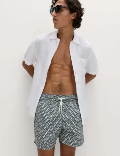 Quick Dry Geometric Print Swim Shorts