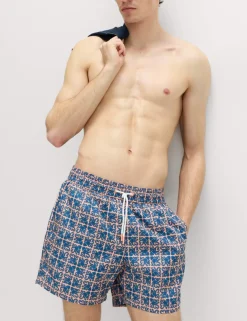 Quick Dry Geometric Print Swim Shorts