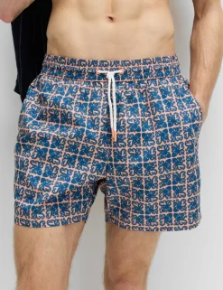 Quick Dry Geometric Print Swim Shorts