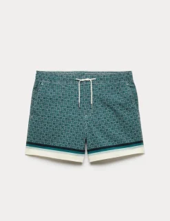 Quick Dry Geometric Print Swim Shorts