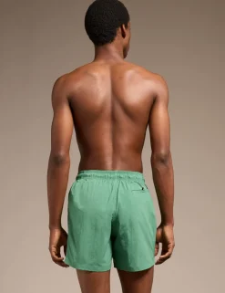 Quick Dry Pocketed Logo Graphic Swim Shorts