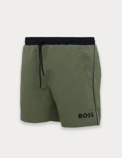 Quick Dry Pocketed Piped Swim Shorts