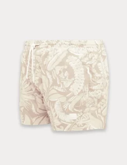Quick Dry Pocketed Printed Swim Shorts
