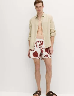 Quick Dry Textured Floral Swim Shorts