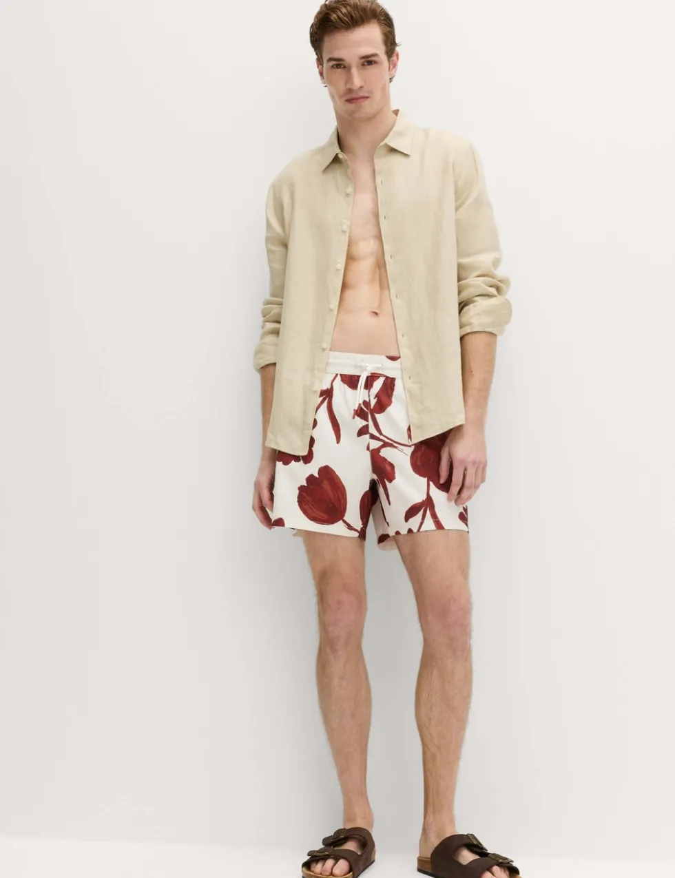 Quick Dry Textured Floral Swim Shorts